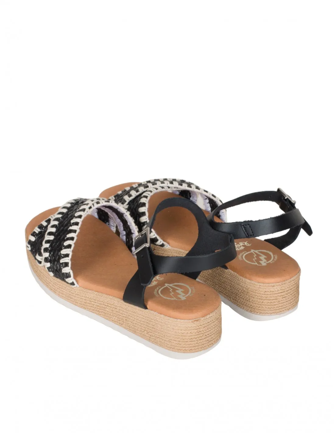 Sandalias Cuña Baja Negras PERA LIMONERA