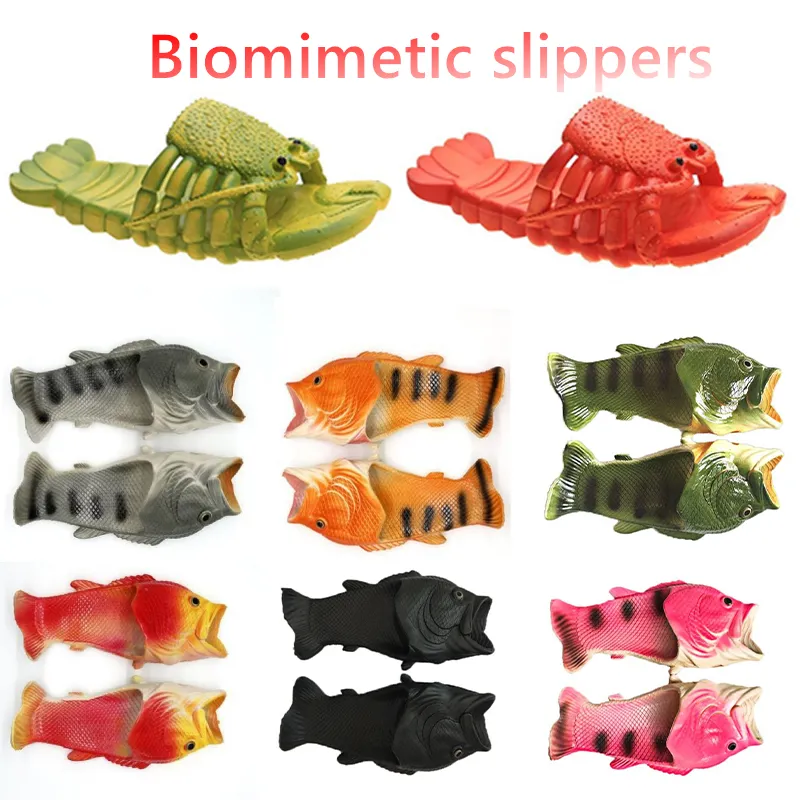 SANDALIAS DE PLAYA DE MODA PARA MUJERES, HOMBRES, ZAPATOS PLANOS DE VERANO, SANDALIAS SUAVES DE LANGOSTA DE 15 CM28 CM, ZAPATIL