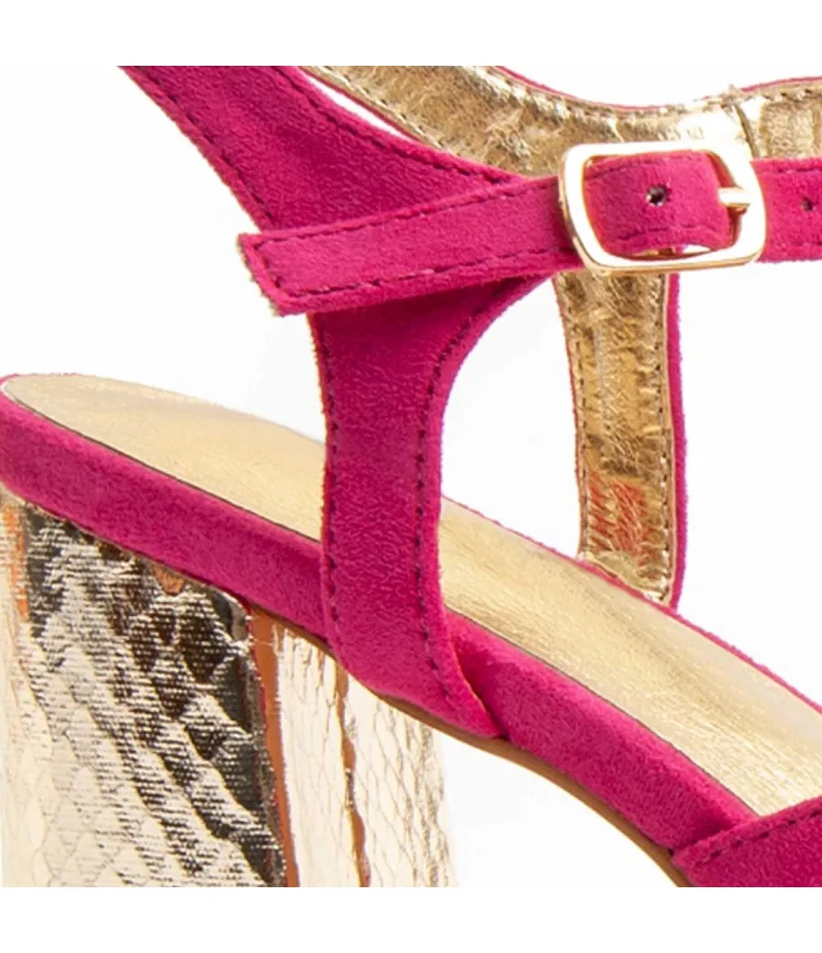 SandSandalia Con Tacon Para Mujer.  Montevita  Sanndal25  91757 Fuxia