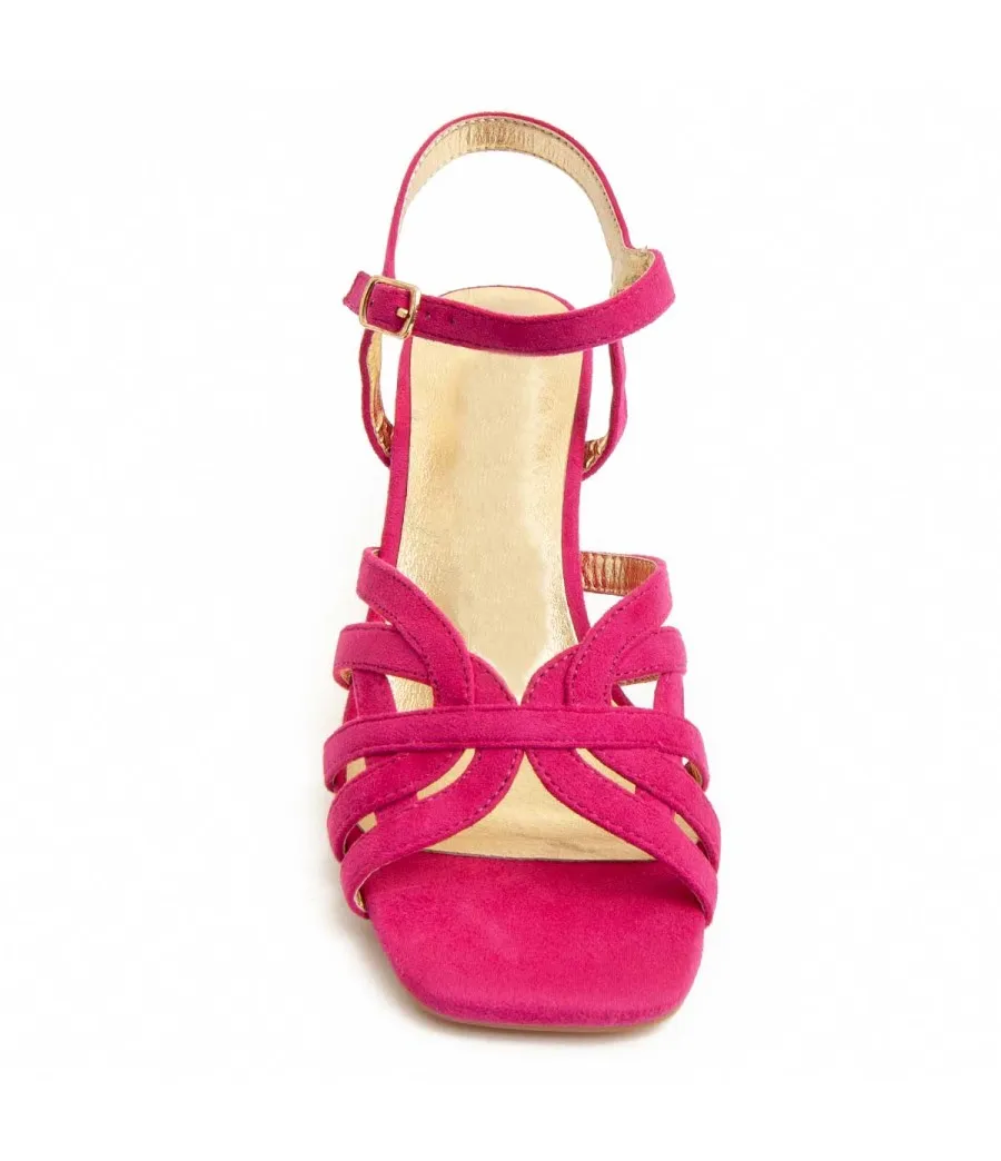 SandSandalia Con Tacon Para Mujer.  Montevita  Sanndal25  91757 Fuxia