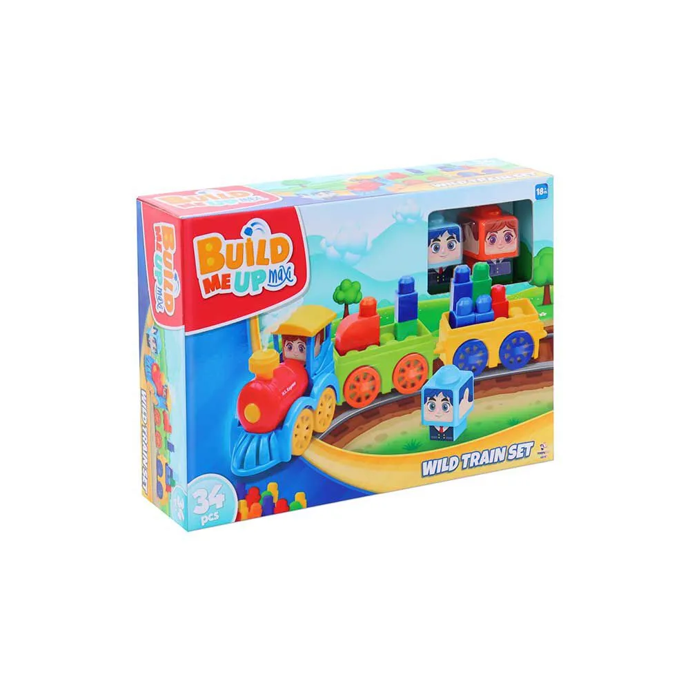 Set de Bloques Maxi Tren con 2 Figuras 34 Piezas Build Me Up