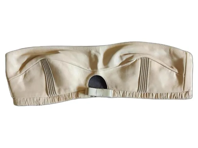 SG Diadema coleccionista de cuero Agnelle x Princesse Tam Tam T3 nueva Beige 