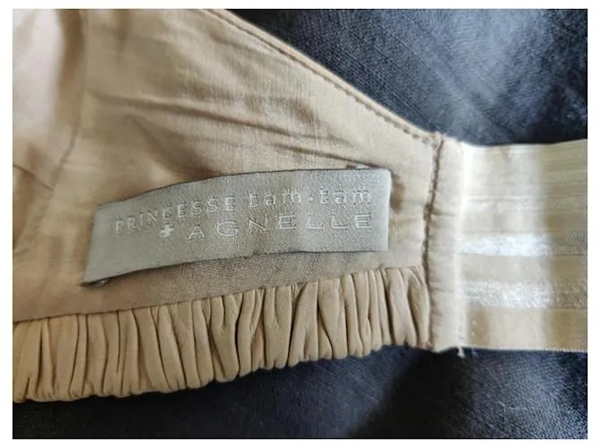 SG Diadema coleccionista de cuero Agnelle x Princesse Tam Tam T3 nueva Beige 