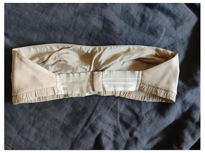 SG Diadema coleccionista de cuero Agnelle x Princesse Tam Tam T3 nueva Beige 