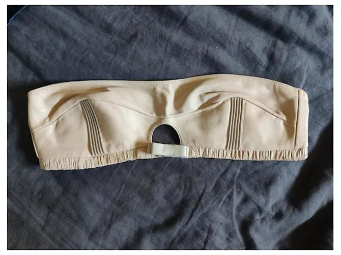 SG Diadema coleccionista de cuero Agnelle x Princesse Tam Tam T3 nueva Beige 