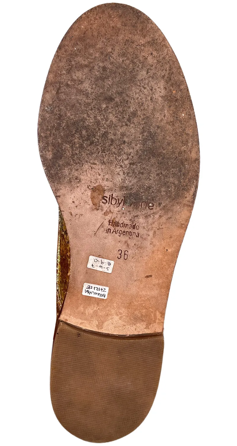 SIBYL VANE Zapato Dorado Brillos