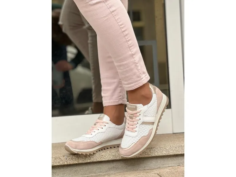 SNEAKERS DE PIEL COMBINADO PARA MUJER 1659933 IGI&CO EN COLOR BEIGENUDE