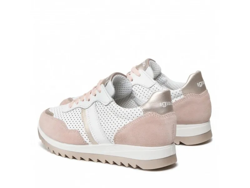 SNEAKERS DE PIEL COMBINADO PARA MUJER 1659933 IGI&CO EN COLOR BEIGENUDE