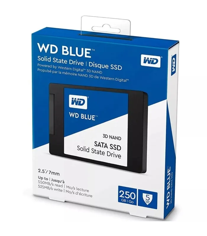 SSD WD BLUE 3D NAND 250GB 2.5"/7MM SATA III 6GB/S, 550MB/S/525 RW  WDS250G2B0A