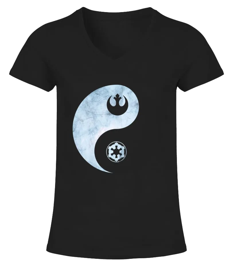 star wars yin yang Camiseta cuello pico Mujer