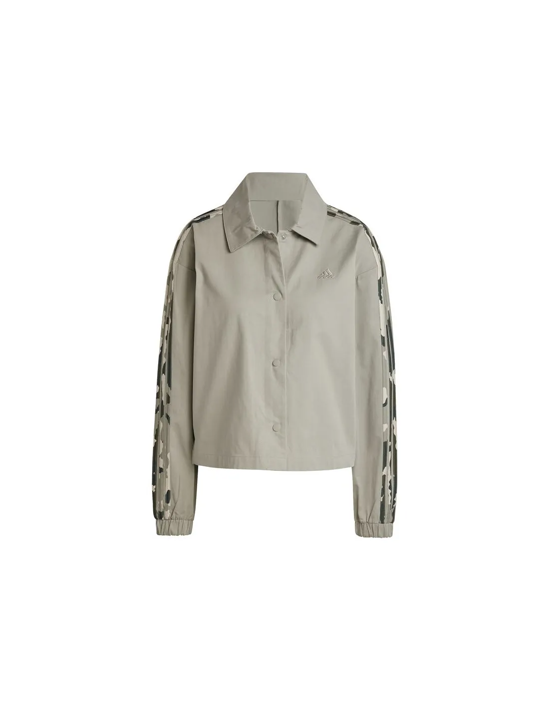 Sudadera adidas Essentials Camo Printed 3 Bandas Twill Coach Mujer Gris
