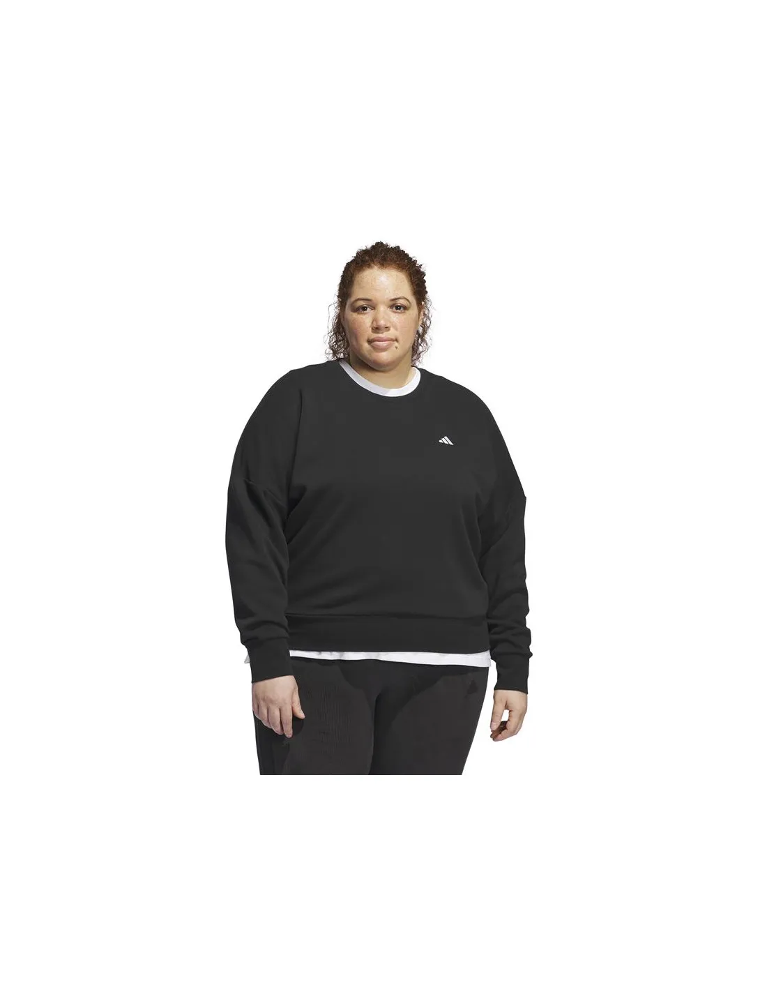 Sudadera adidas Essentials Small Logo Feel Cozy Inclusive Mujer Negro/Blanco