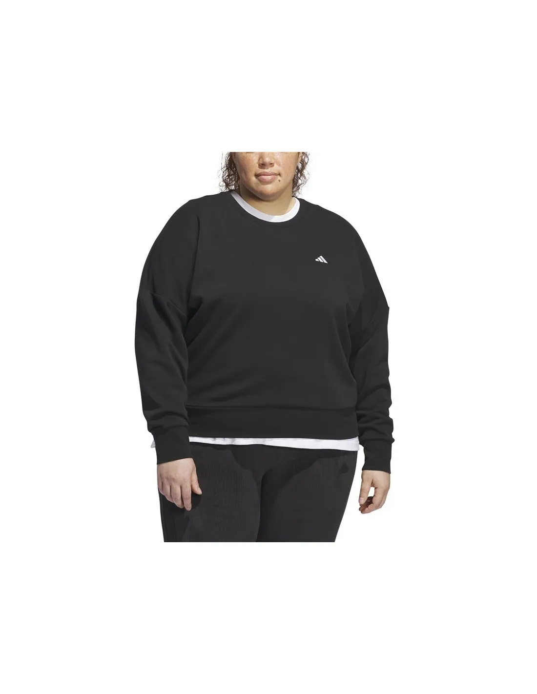 Sudadera adidas Essentials Small Logo Feel Cozy Inclusive Mujer Negro/Blanco