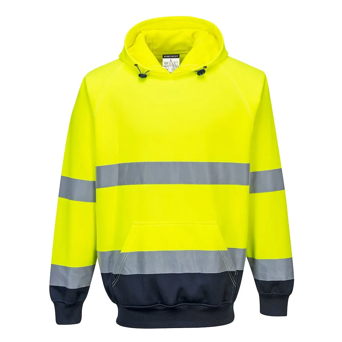 Sudadera de alta visibilidad bicolor con capucha 