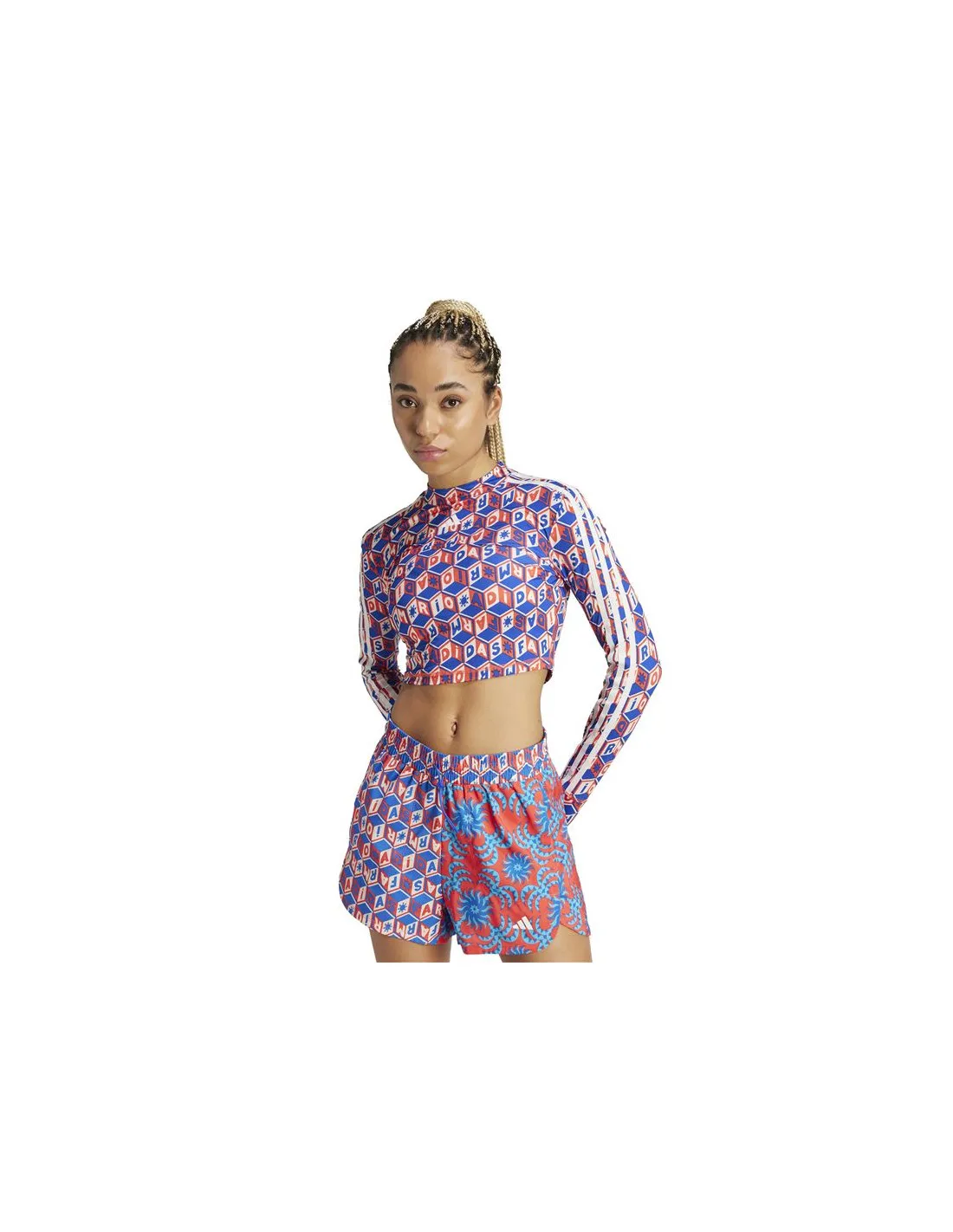 Sudadera de Fitness adidas Essentials Farm Crop Ls Mujer Azul