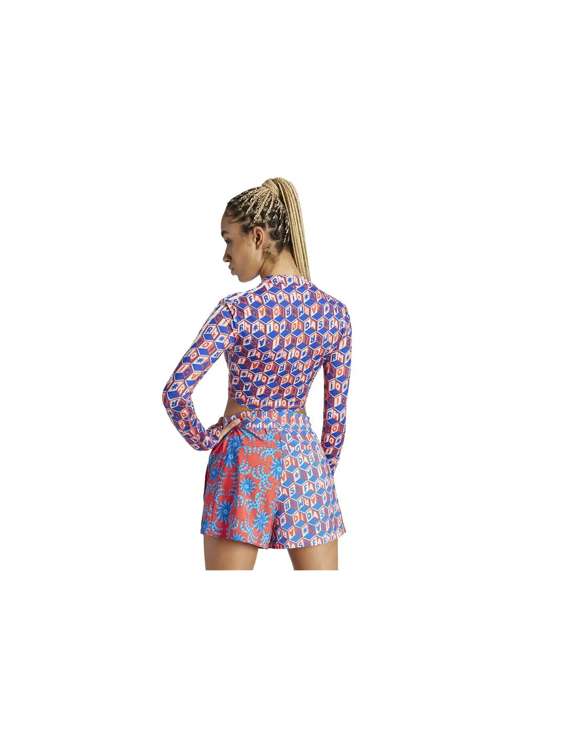 Sudadera de Fitness adidas Essentials Farm Crop Ls Mujer Azul