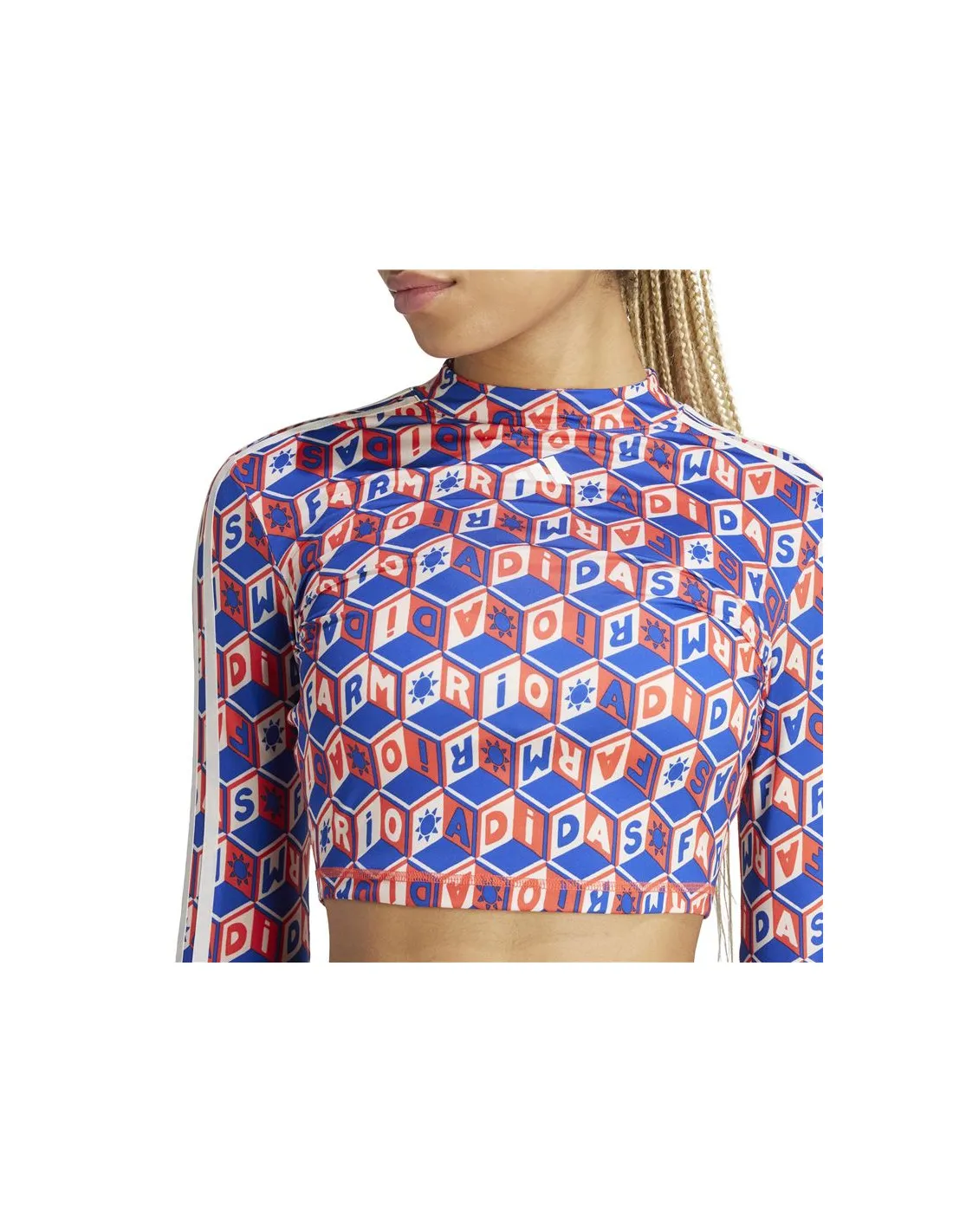 Sudadera de Fitness adidas Essentials Farm Crop Ls Mujer Azul
