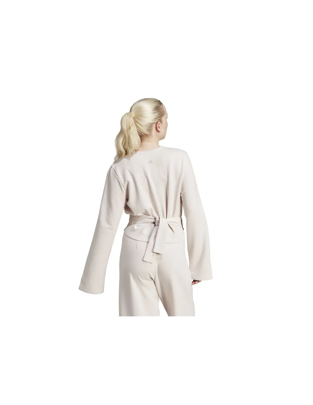 SUDADERA DE FITNESS ADIDAS ESSENTIALS YOGA COVERUP MUJER BEIGE