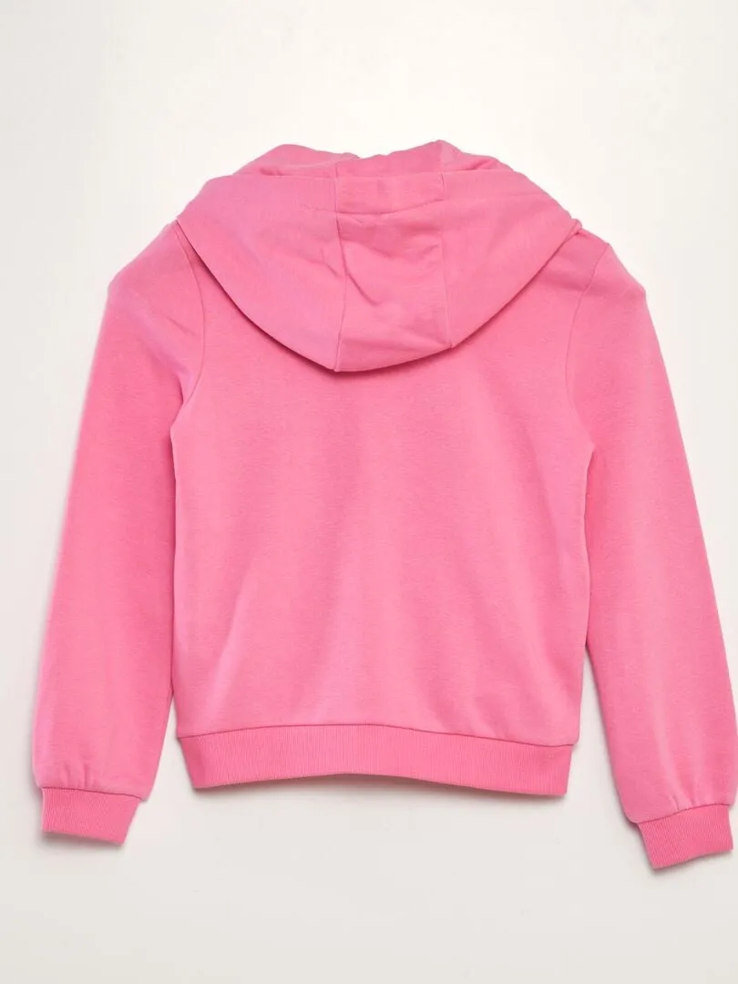 SUDADERA LISA CON CAPUCHA  ROSA