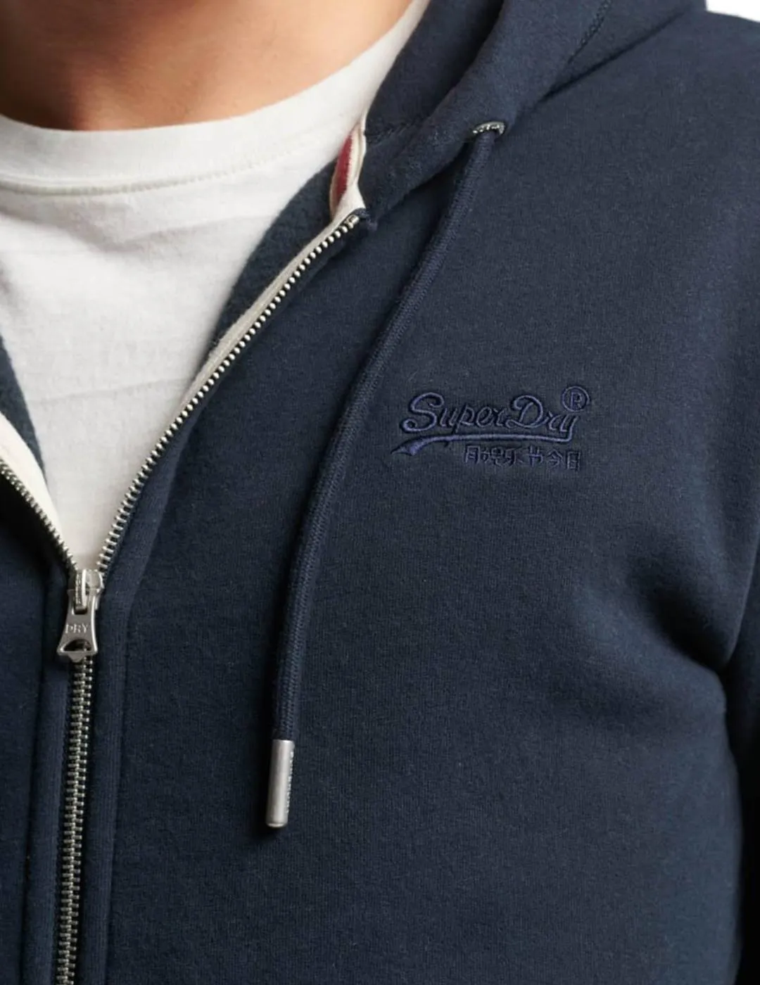 Sudadera Superdry Essenital marino con cremallera de hombre