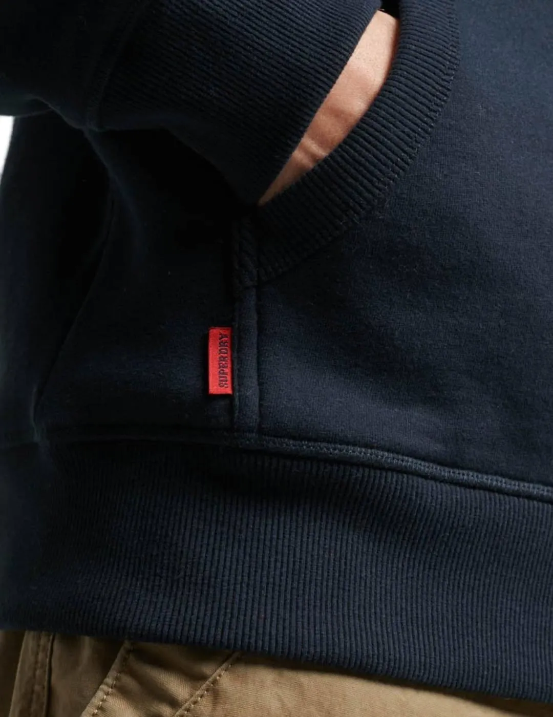 Sudadera Superdry Essenital marino con cremallera de hombre