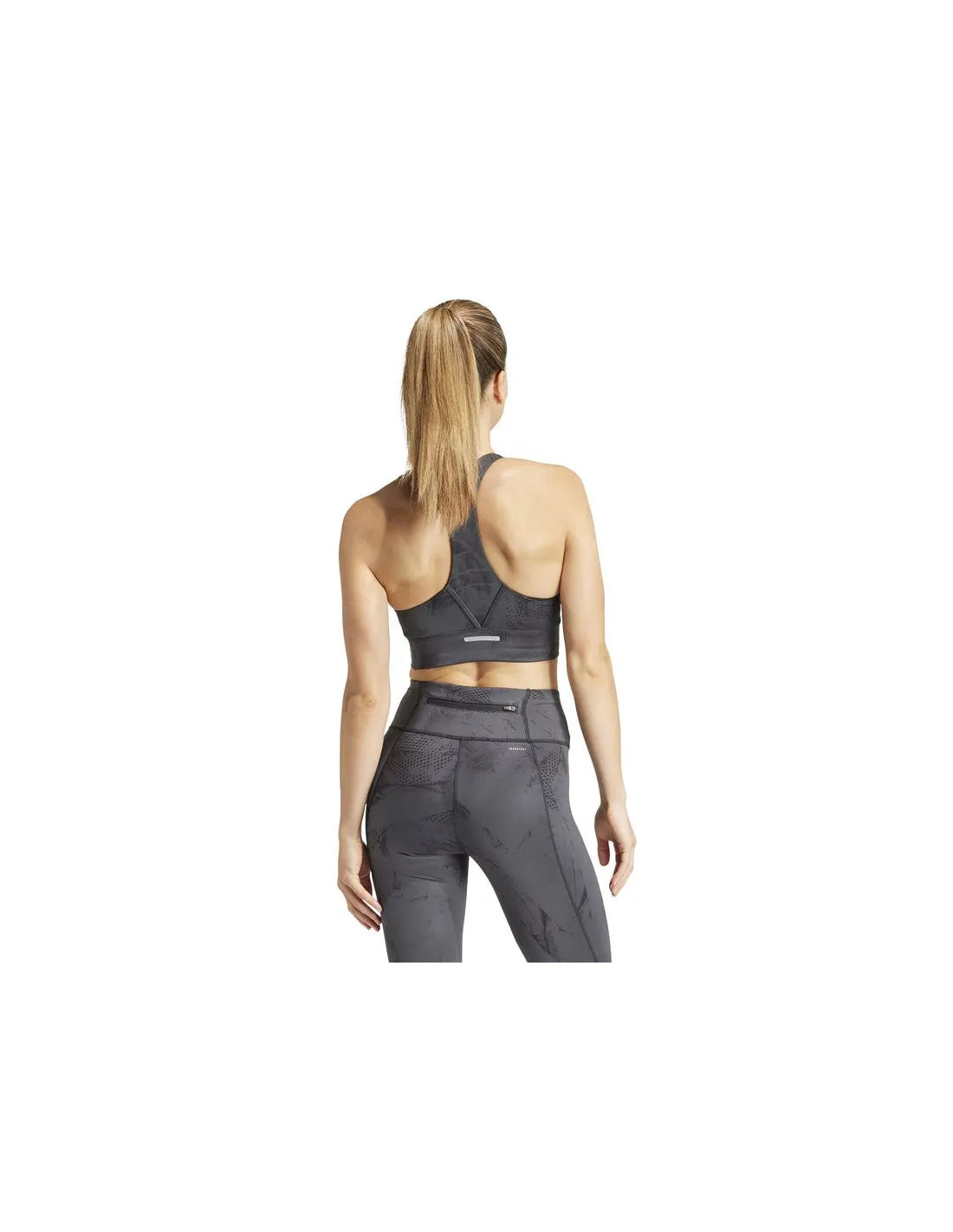 Sujetador Deportivo de Fitness adidas Essentials Run Ms Pkt Aop Mujer Carbon