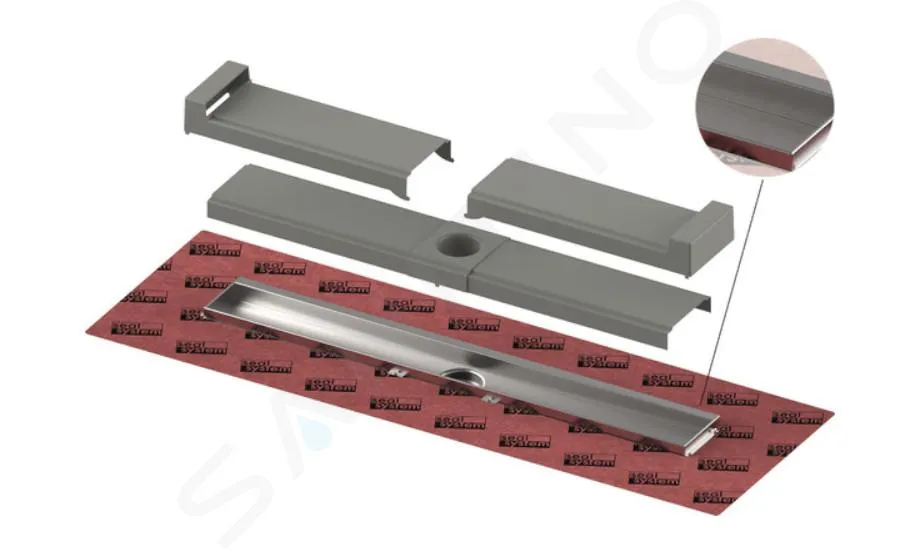 TECE TECEDRAILINEEVO  CANALETA DE DUCHA EVO 70 CM, PARA MONTAJE EN PARED, TAPA PROTECTORA, ACERO INOXIDABLE 600703