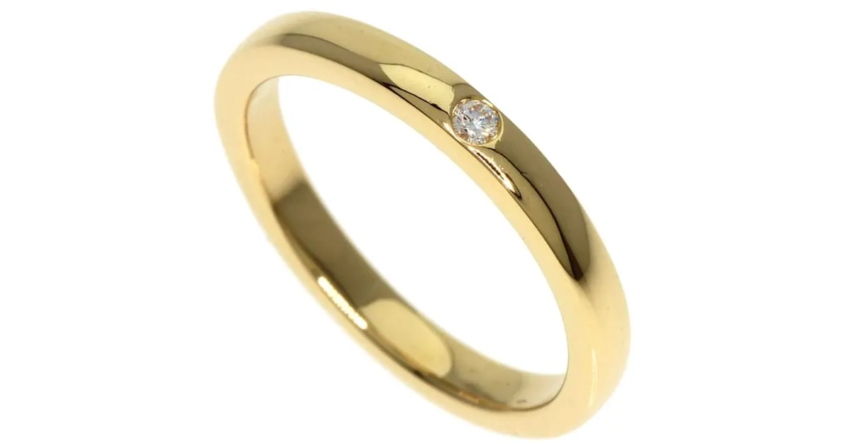 Tiffany & Co Anillo de Diamante 1P Tiffany Stacking Band Dorado 