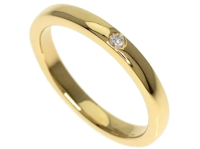 Tiffany & Co Anillo de Diamante 1P Tiffany Stacking Band Dorado 