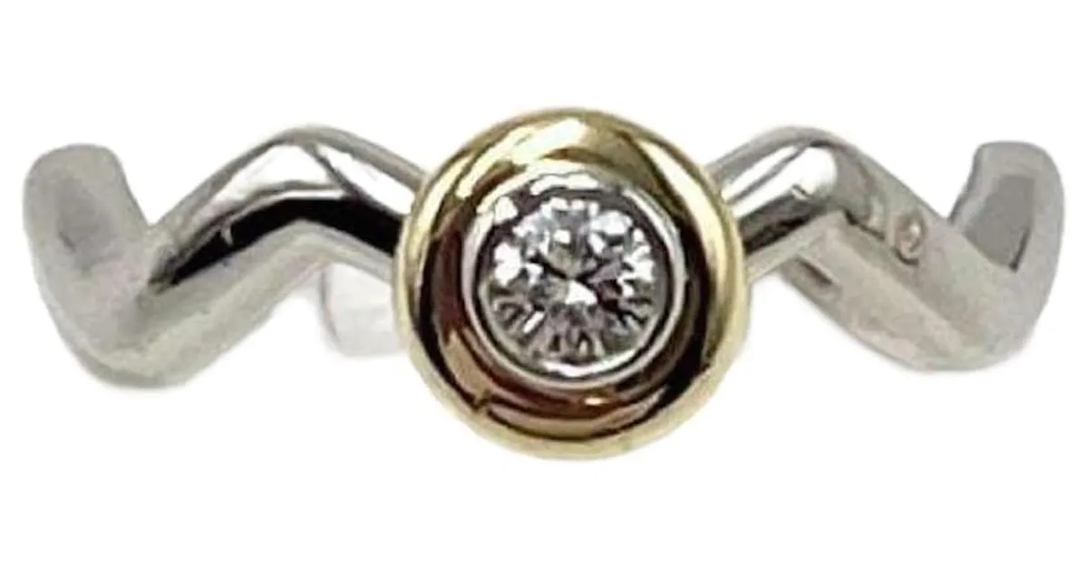 Tiffany & Co Anillo Zigzag para mujeres Tiffany Dorado 