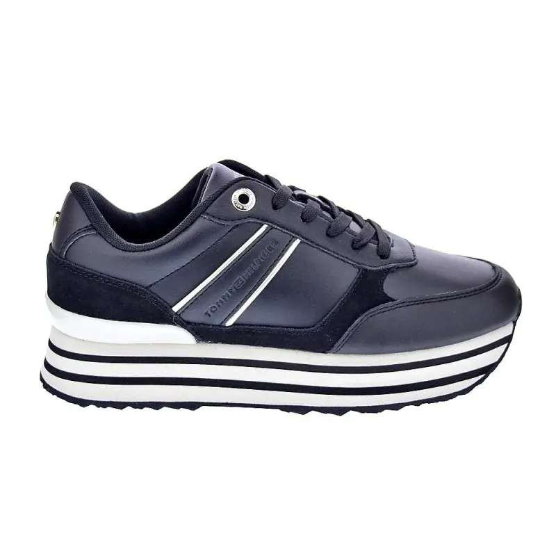 Tommy Hilfiger Zapatillas Mujer Stripes Trainer Negro
