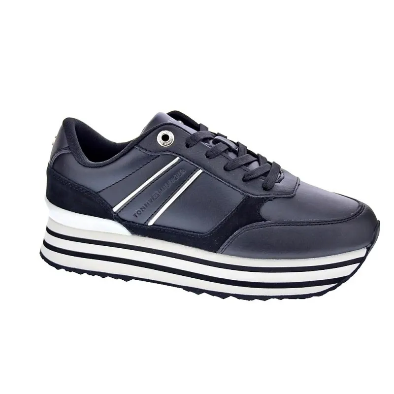 Tommy Hilfiger Zapatillas Mujer Stripes Trainer Negro