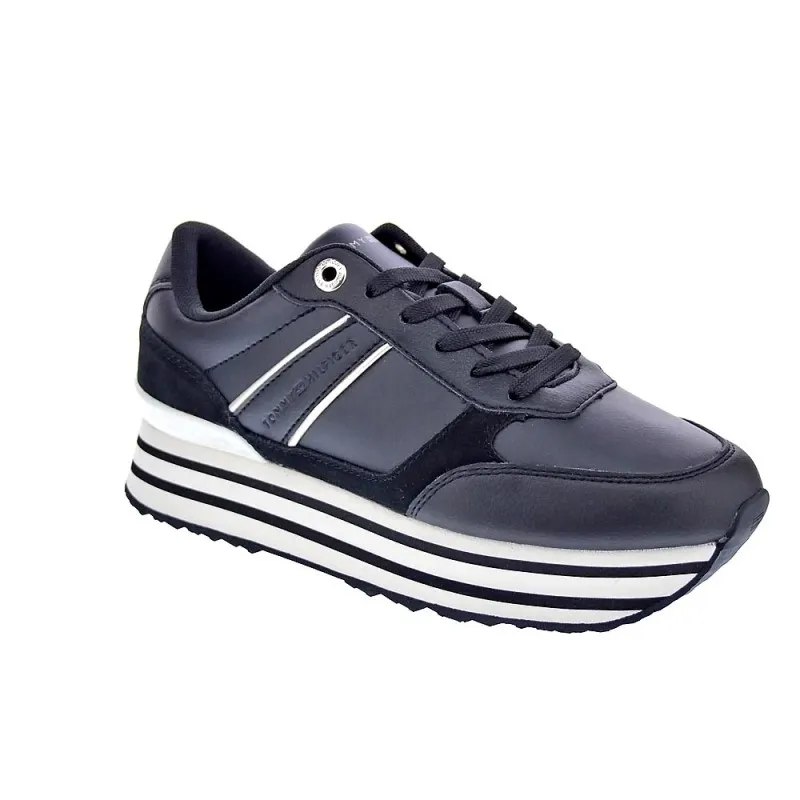 Tommy Hilfiger Zapatillas Mujer Stripes Trainer Negro