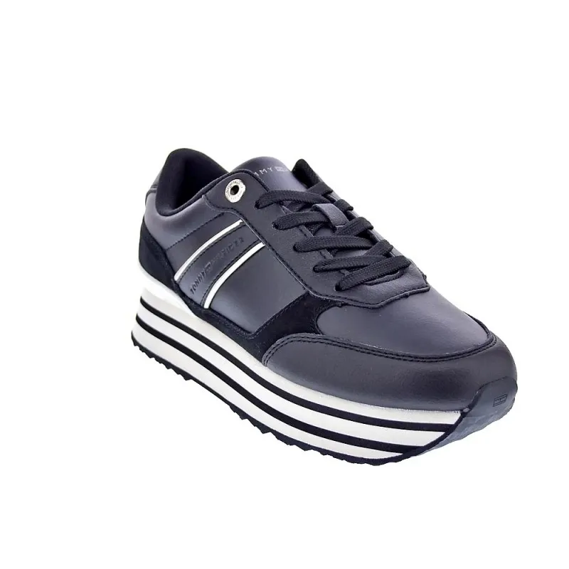 Tommy Hilfiger Zapatillas Mujer Stripes Trainer Negro