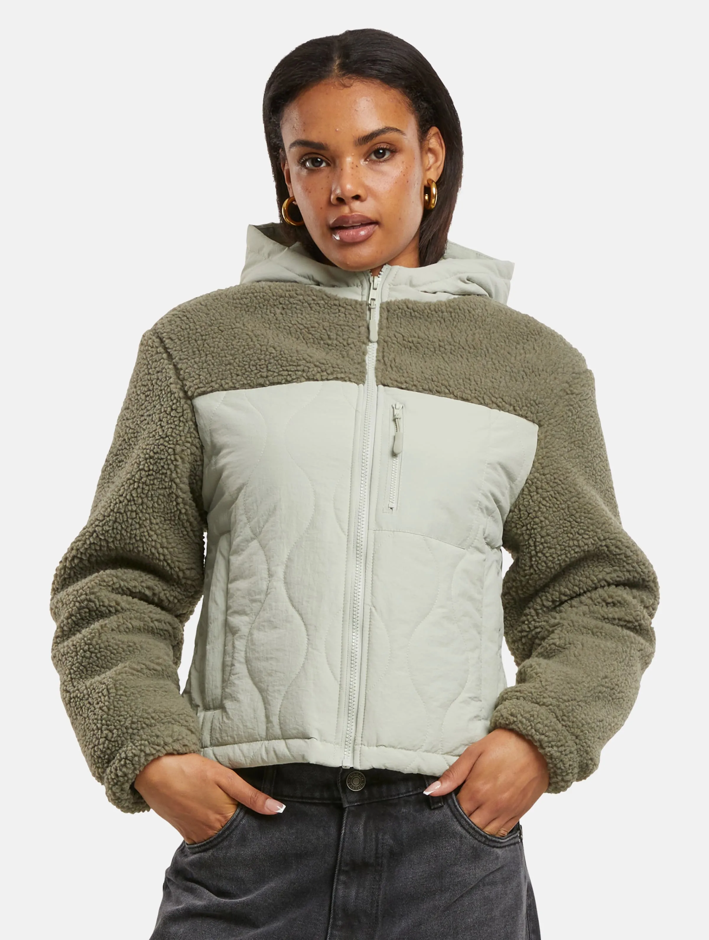 Urban Classics Ladies Sherpa Crinkle Nylon Mix