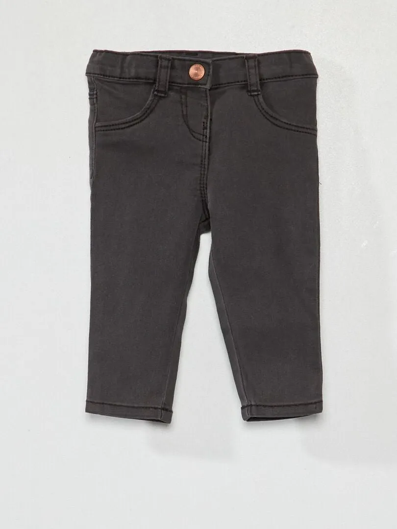 VAQUERO SLIM ELáSTICO CON CINTURA AJUSTABLE  NEGRO