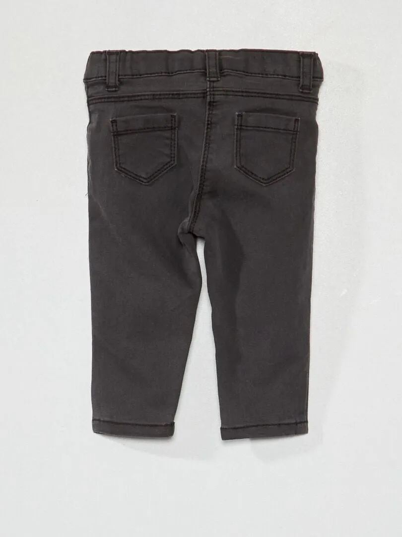 VAQUERO SLIM ELáSTICO CON CINTURA AJUSTABLE  NEGRO
