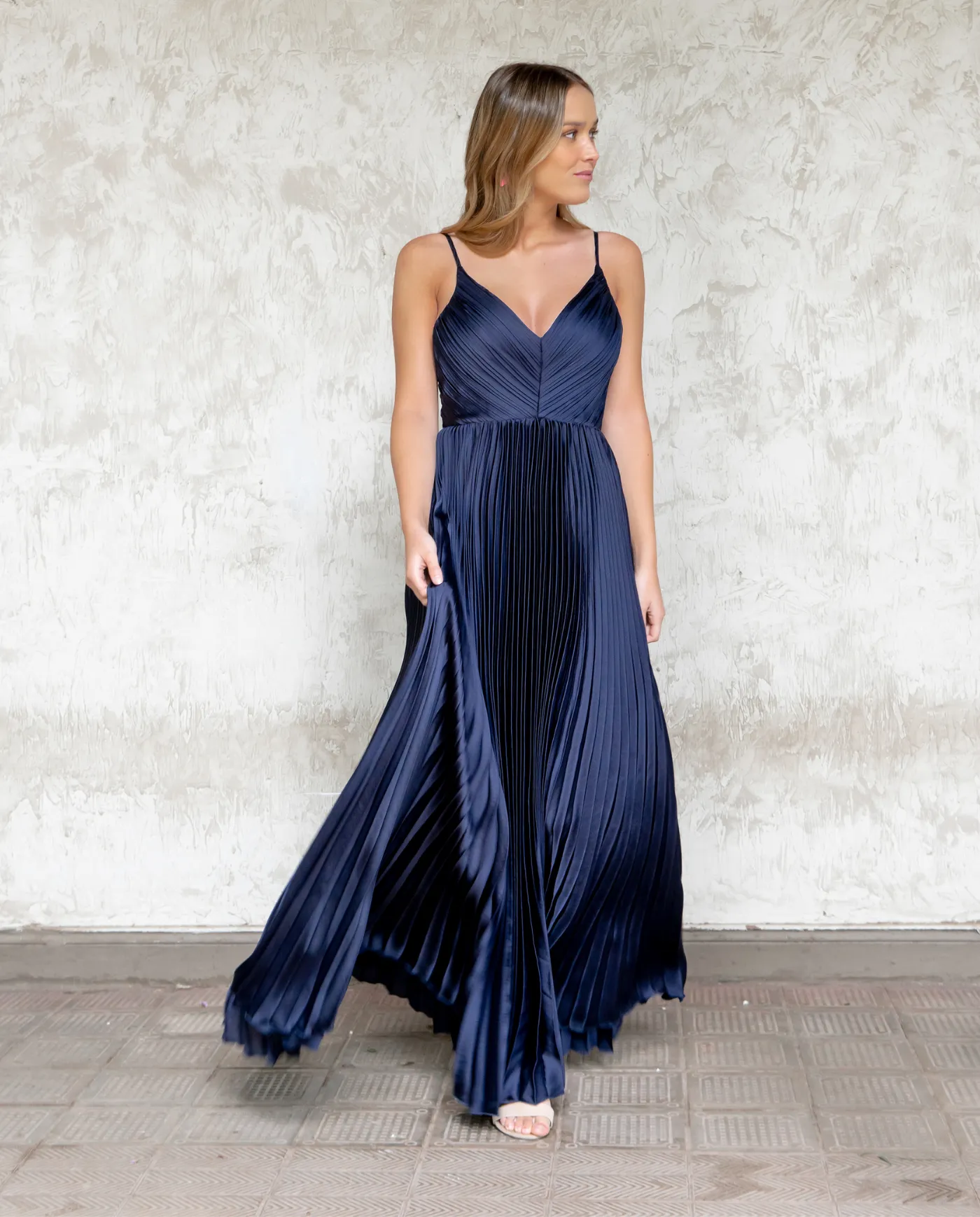 VESTIDO LARGO LORENZA AZUL
