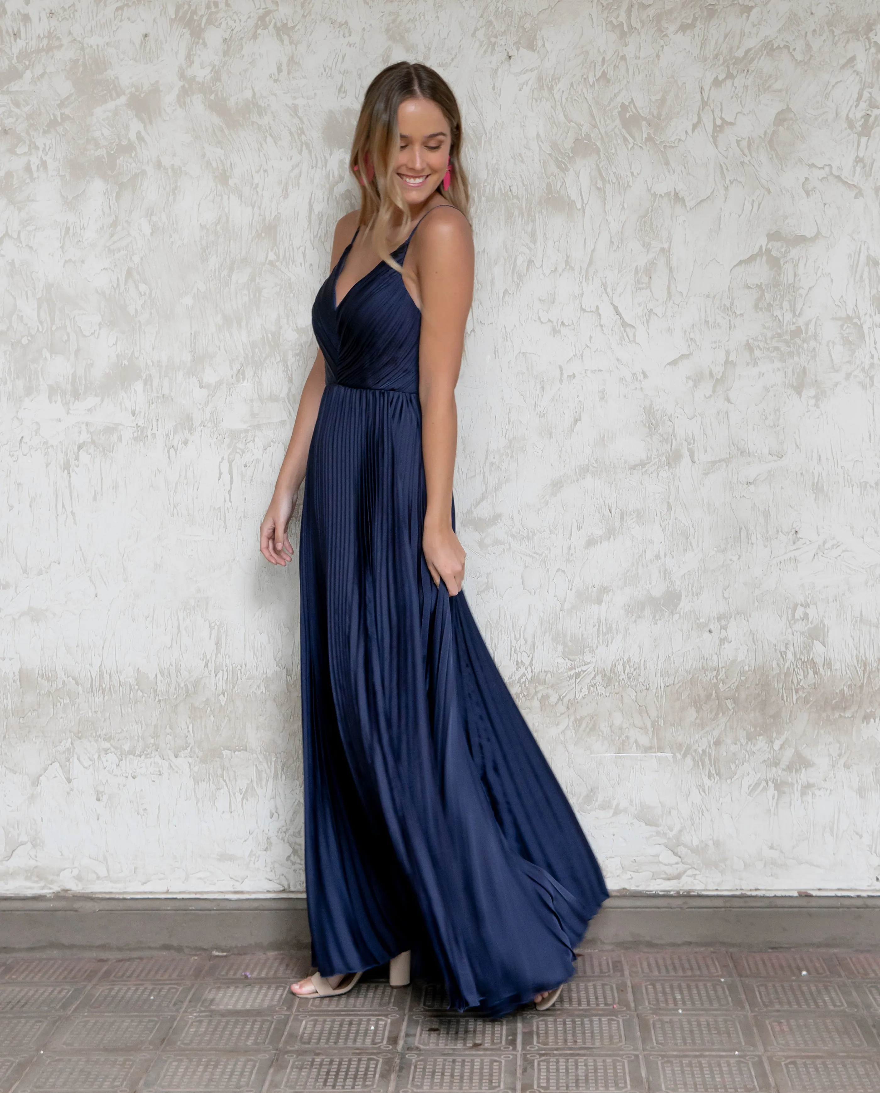 VESTIDO LARGO LORENZA AZUL