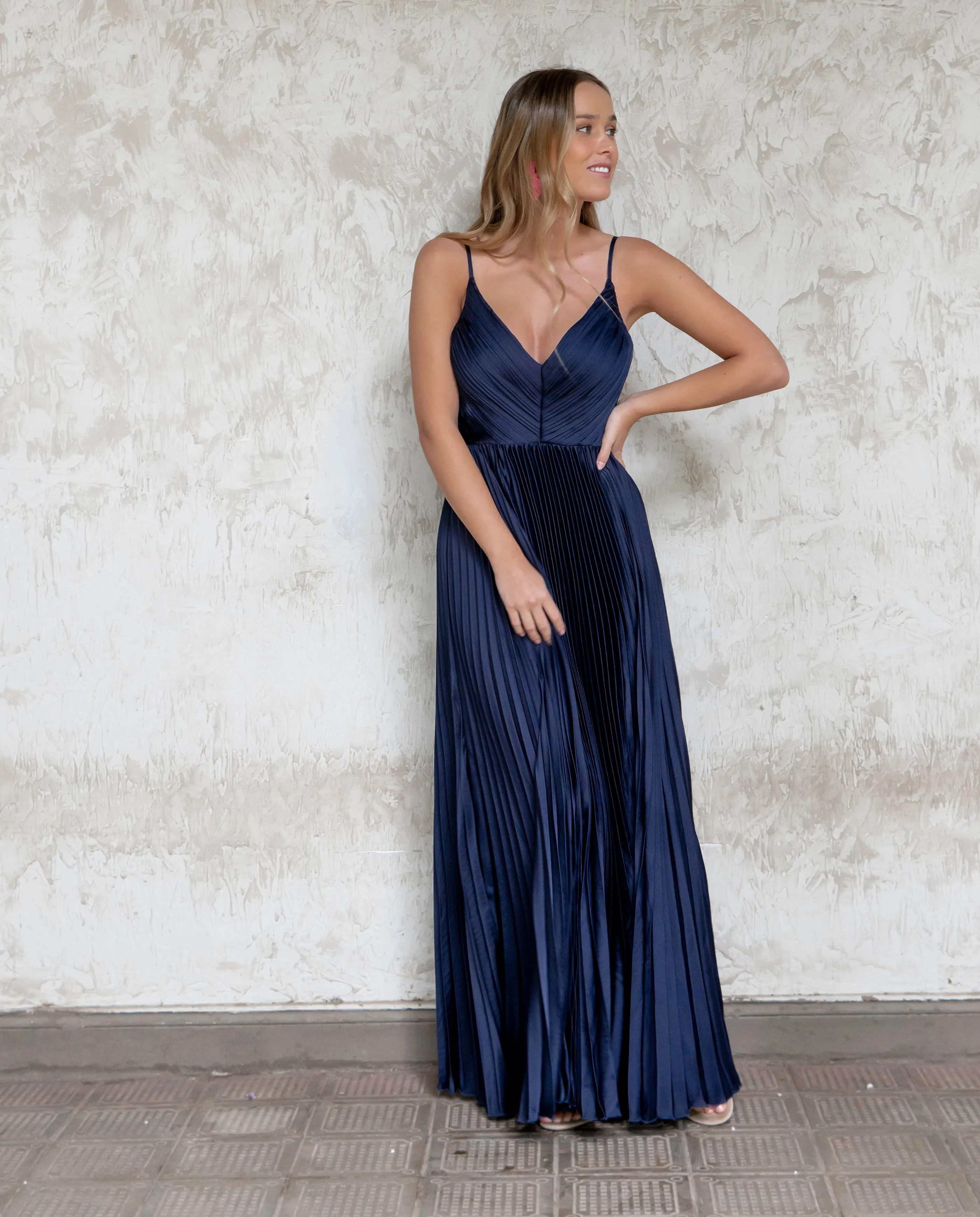 VESTIDO LARGO LORENZA AZUL