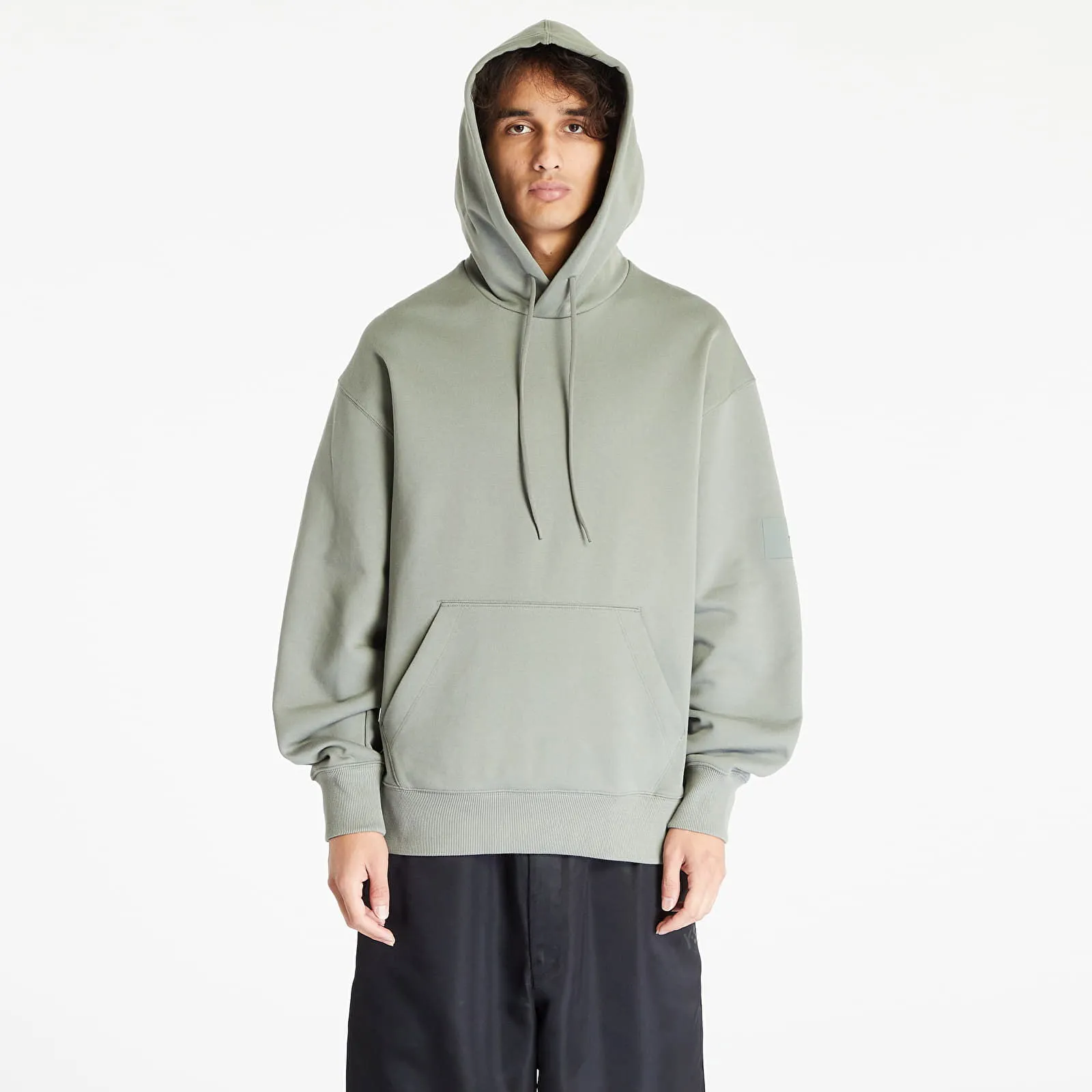 Y3 ORGANIC COTTON TERRY HOODIE UNISEX STONE GREEN