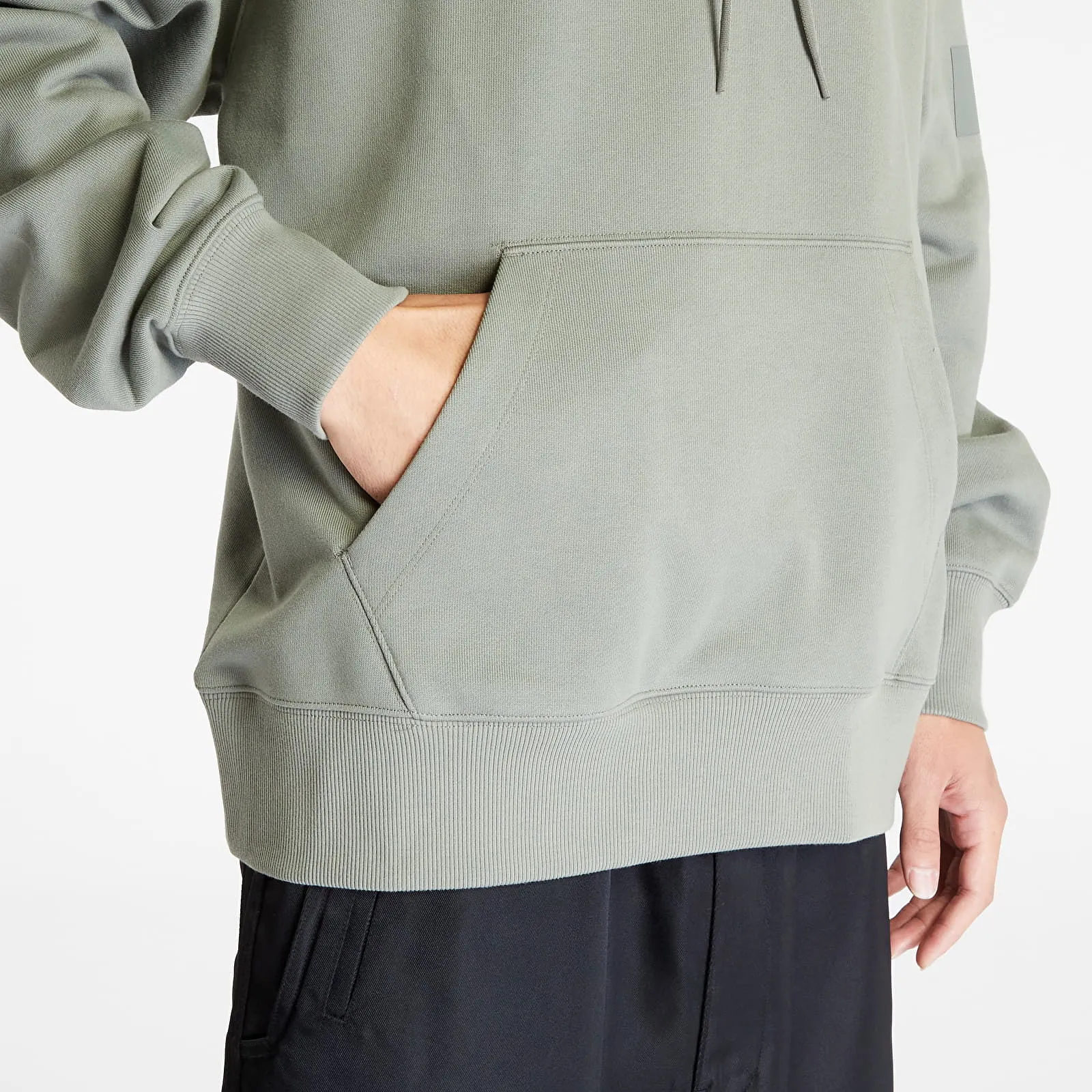 Y3 ORGANIC COTTON TERRY HOODIE UNISEX STONE GREEN