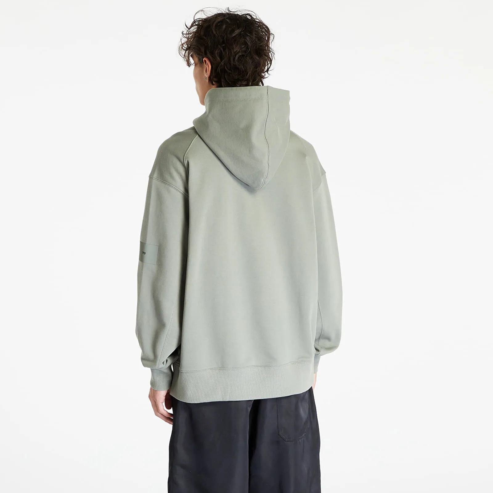 Y3 ORGANIC COTTON TERRY HOODIE UNISEX STONE GREEN