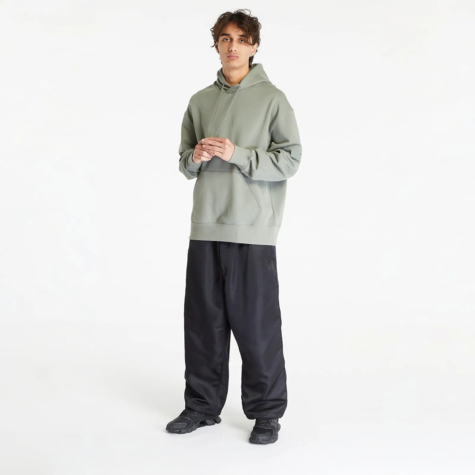 Y3 ORGANIC COTTON TERRY HOODIE UNISEX STONE GREEN