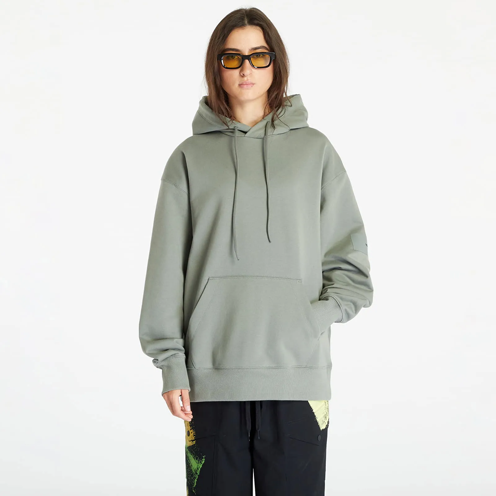 Y3 ORGANIC COTTON TERRY HOODIE UNISEX STONE GREEN