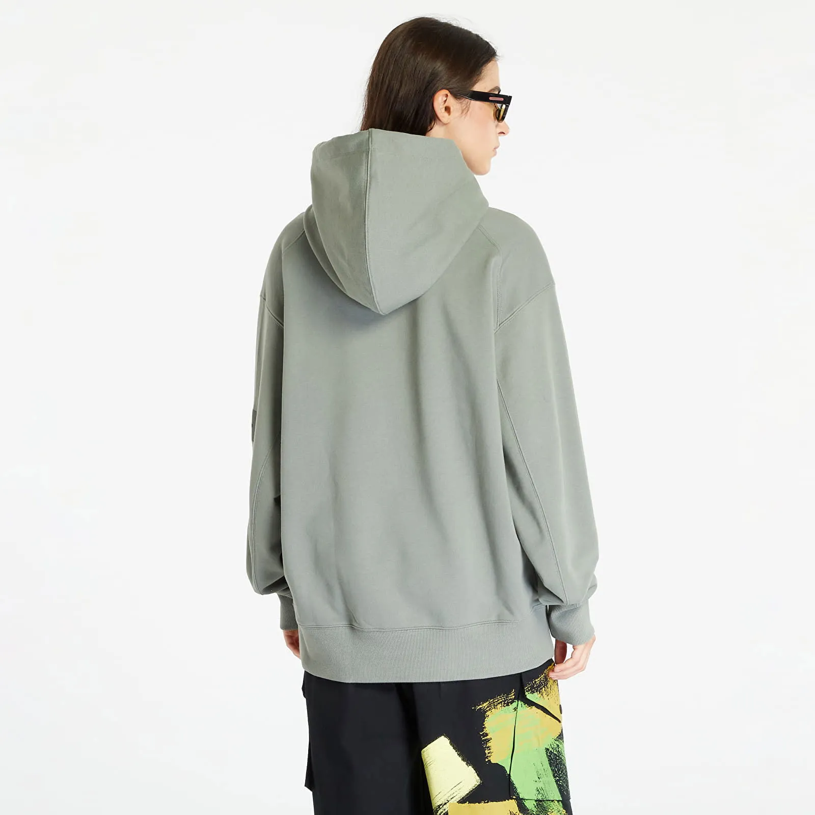 Y3 ORGANIC COTTON TERRY HOODIE UNISEX STONE GREEN