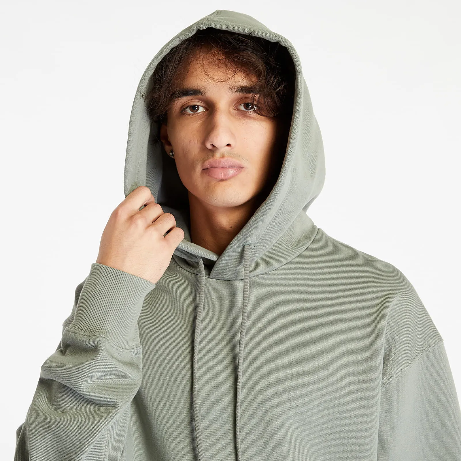 Y3 ORGANIC COTTON TERRY HOODIE UNISEX STONE GREEN