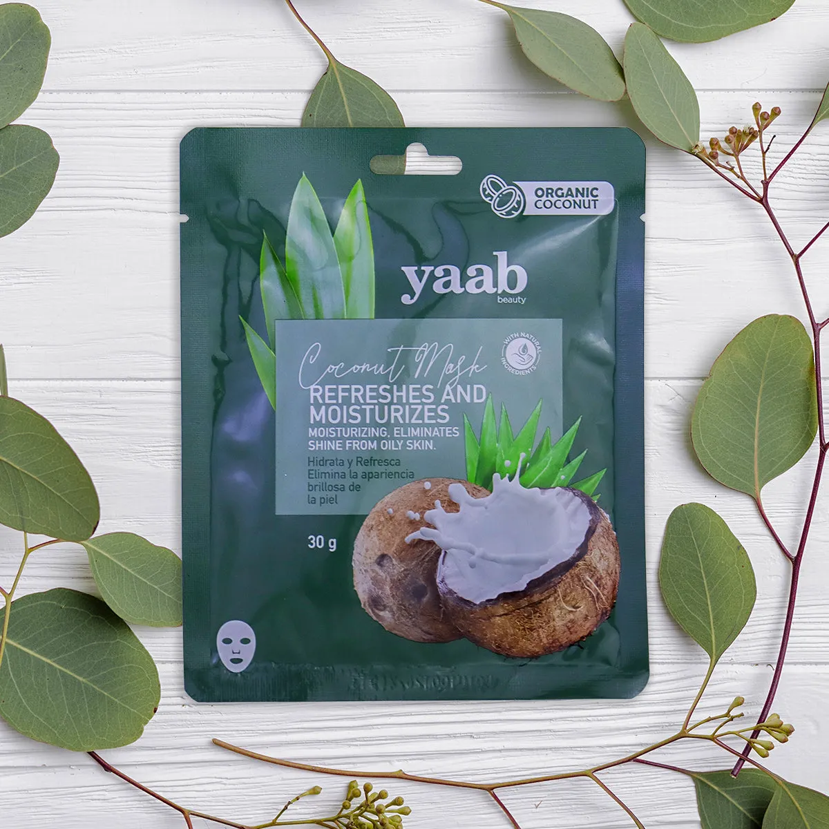 Yaab Beauty, Mascarilla Facial de Coco Orgánico