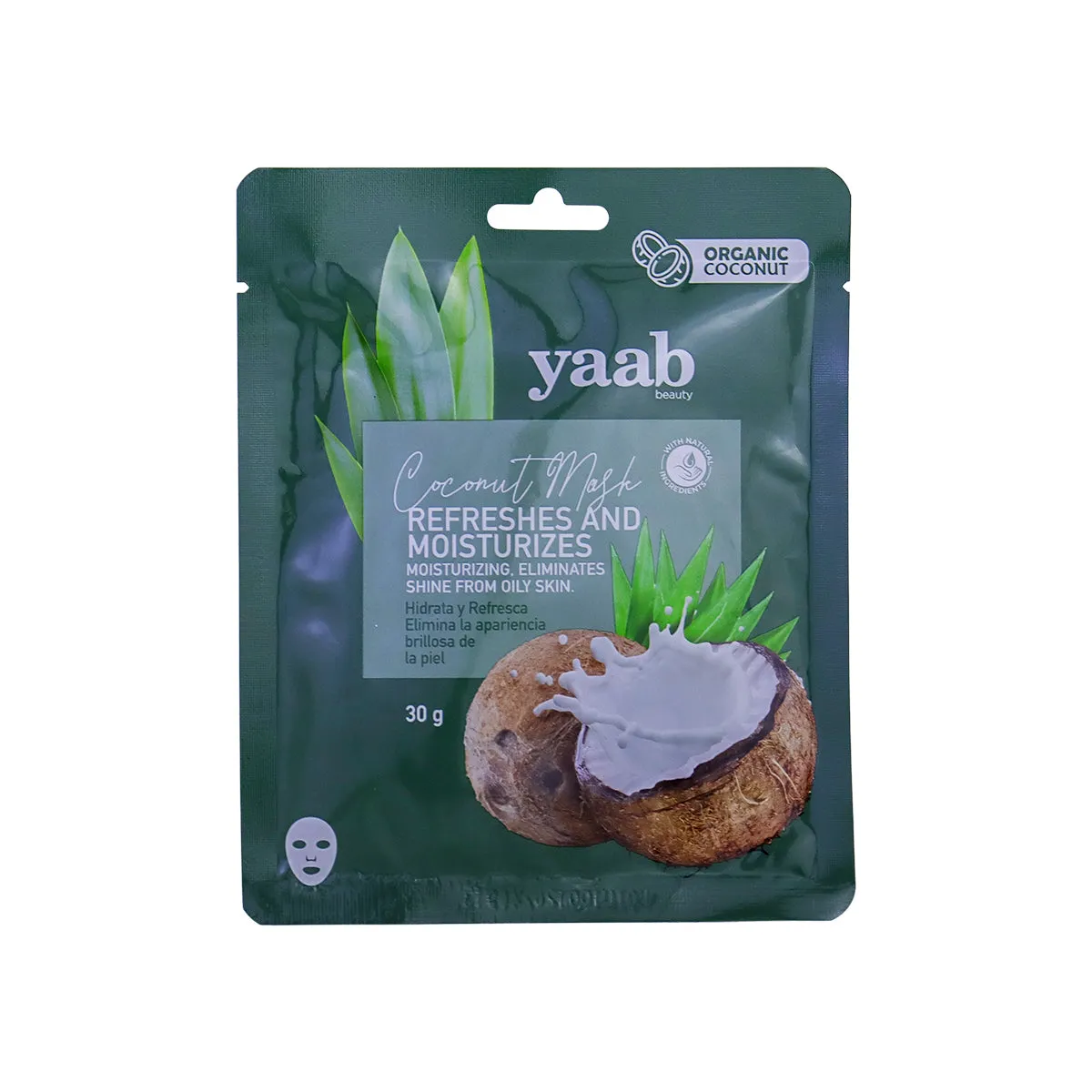 Yaab Beauty, Mascarilla Facial de Coco Orgánico