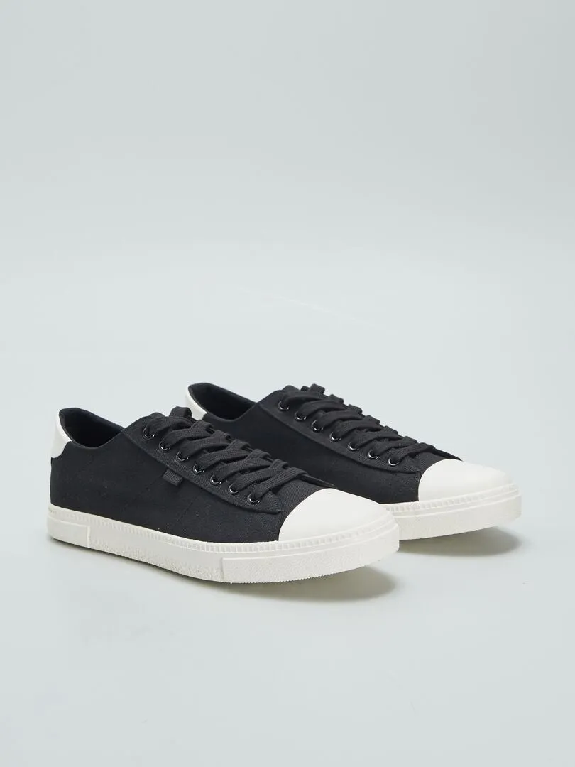 ZAPATILLAS BAJAS DE TELA  NEGRO